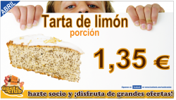 Porción tarta de limón 1,35 €