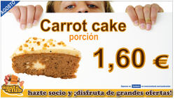 Porción tarta carrot cake 1,60 €