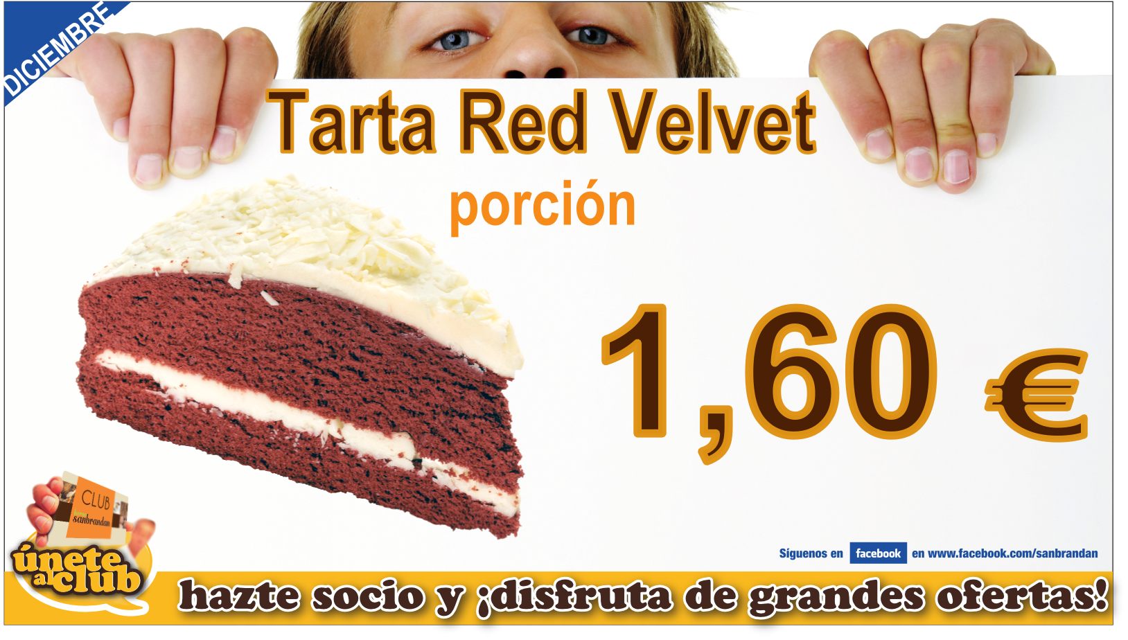 Porción de tarta red velvet 1,60 €