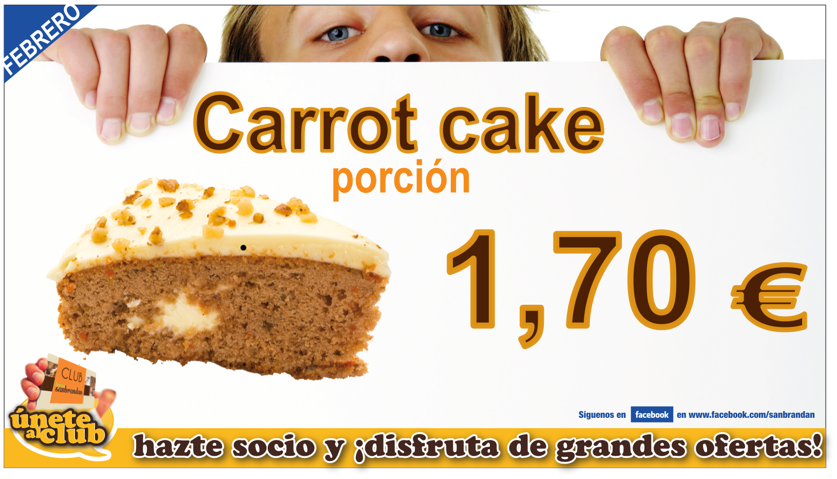 Porción tarta carrot cake por 1,70 €