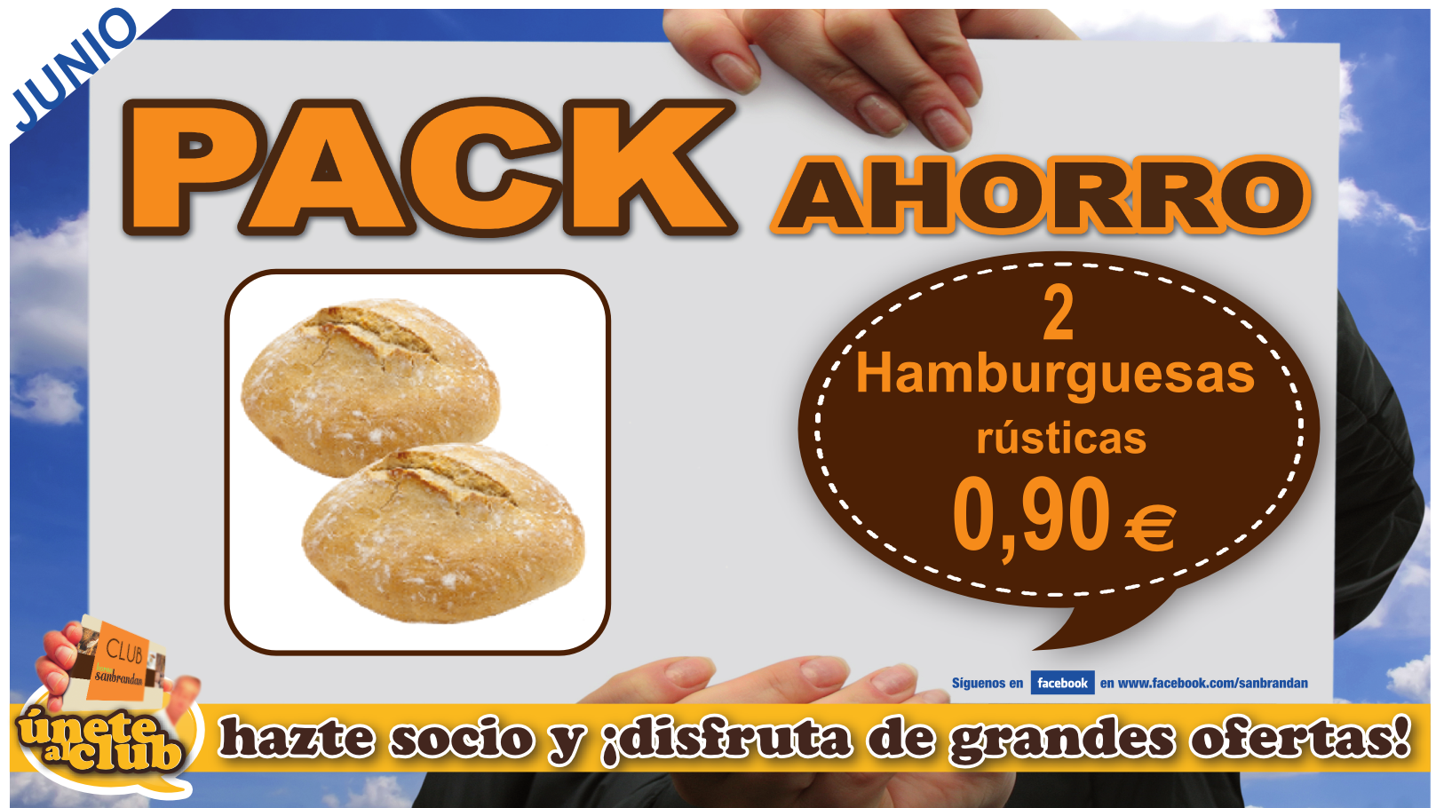 2 panes hamburguesa rústicos por 0,90 €